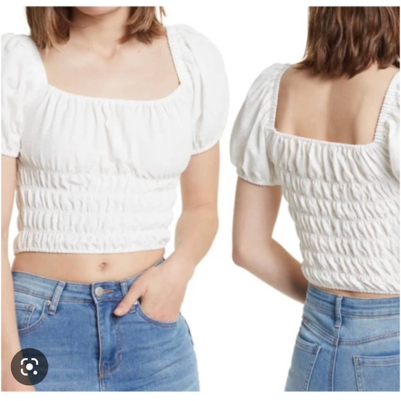 Elodie Off-white Crop Blouse - Picture 5 of 5